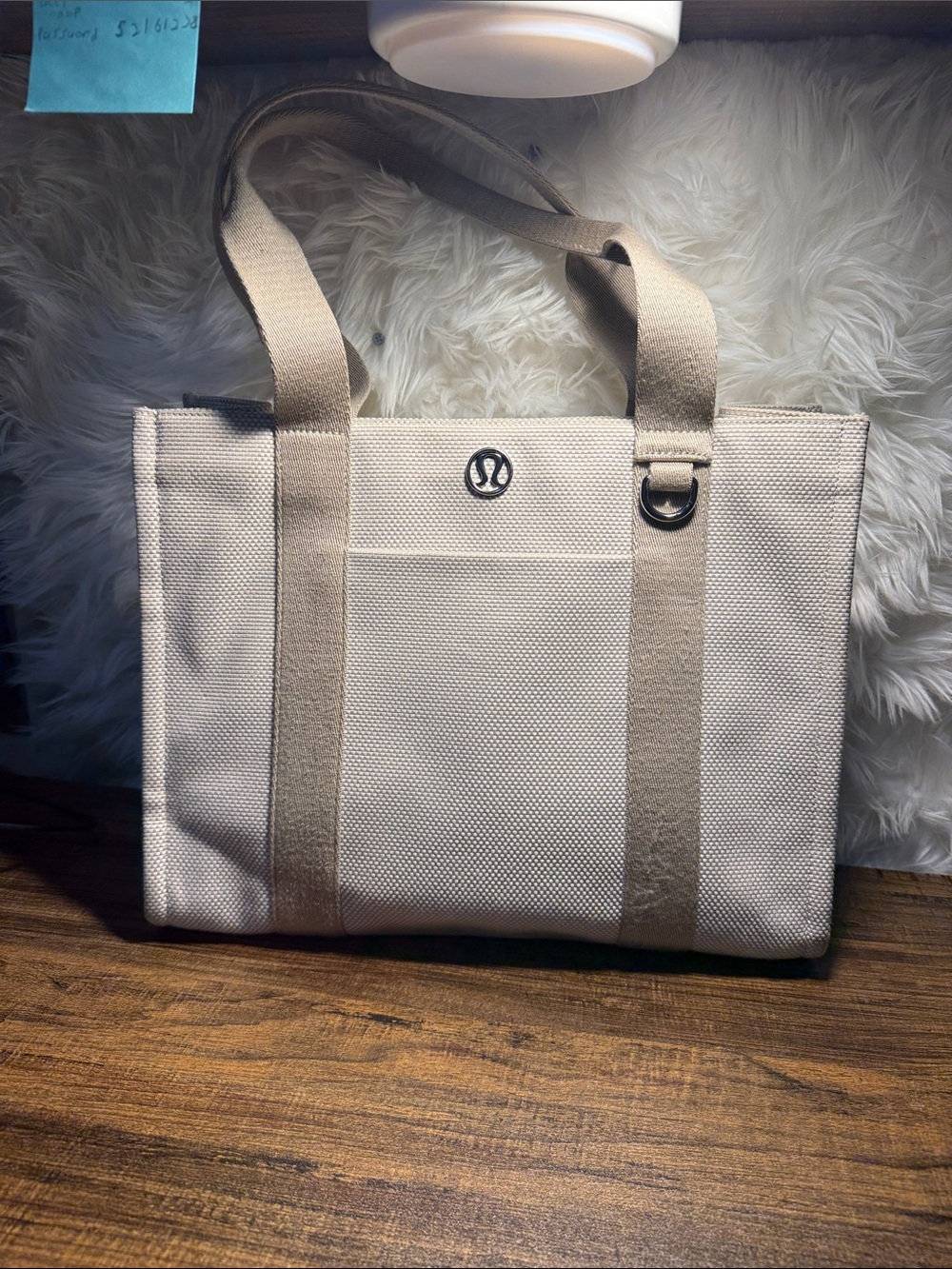 lululemon athletica Beige Canvas Messenger Tote